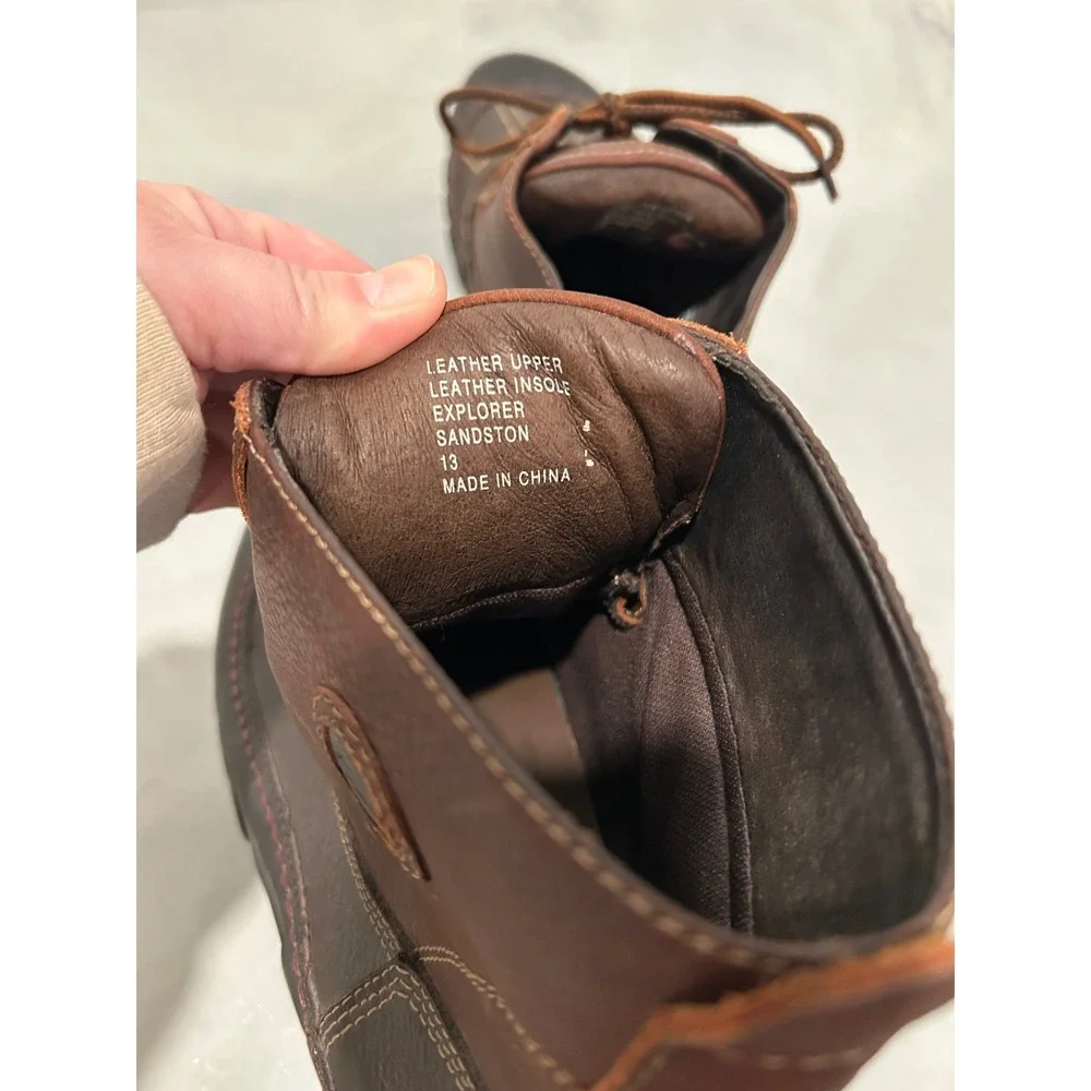 Earth Shoes Explorer Sandston Mens Brown Leather Thinsulate Duck Boots Size 13‎